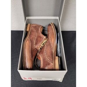 Jose Real Crust Brown Alligator Wingtip Dress Shoes Jose Real 44 Made in Italy